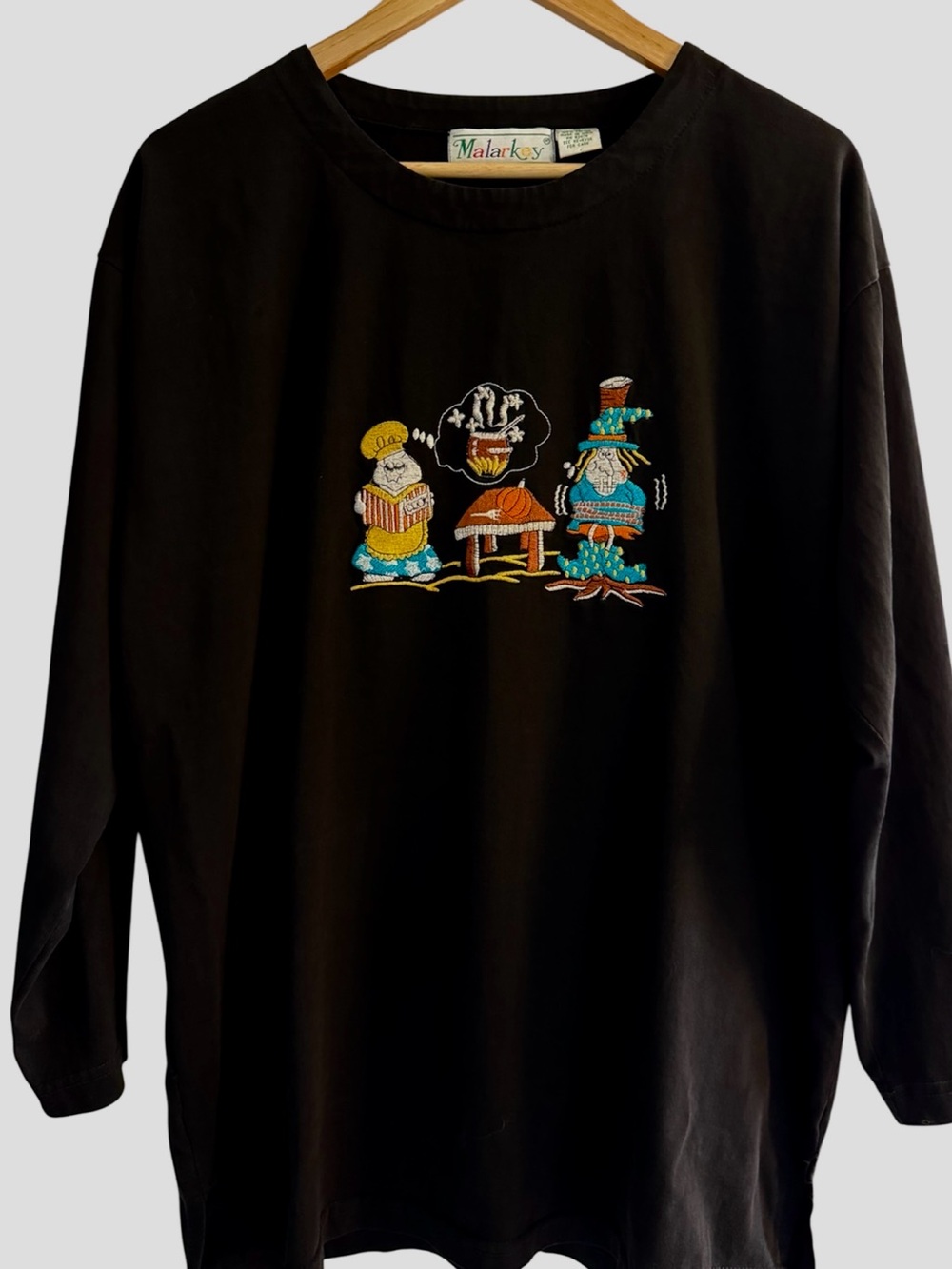 Vintage Embroidered Graphic Shirt Quirky Art Tee